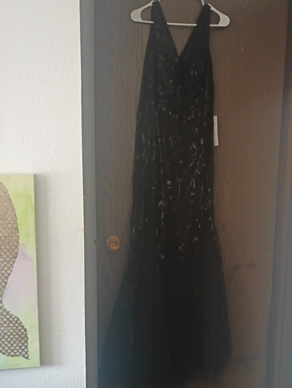Black V-Neck Evening Gown - Elegant Women's Dress